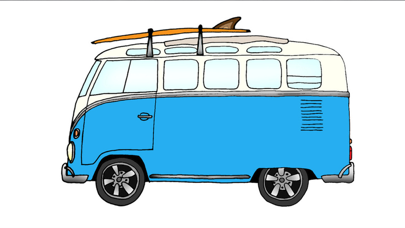 Illustration for article titled Surfboards And Cars Illustrated: The Ultimate Mid-Winter Summer Car Fantasy